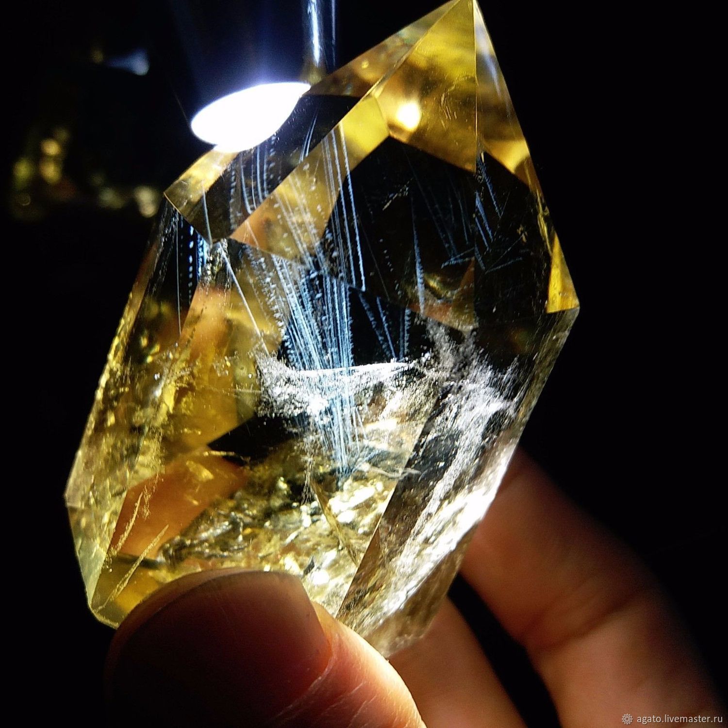 Натуральный кристалл цитрина ФАНТОМ "Ангельские Нити"