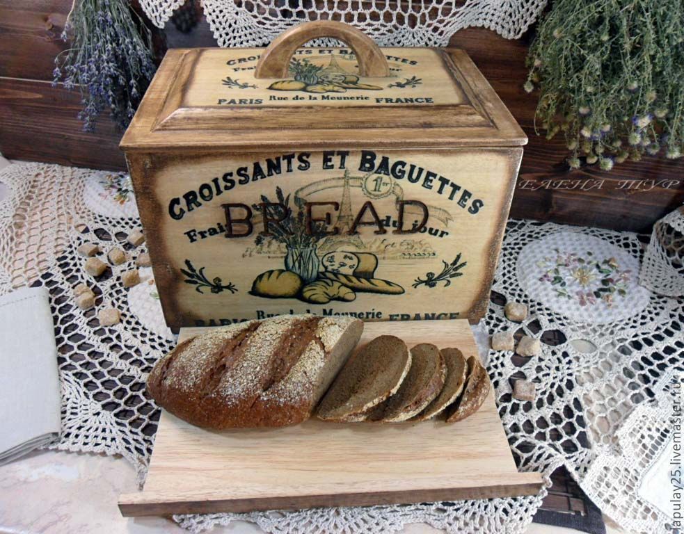 Хлебница из гевеи"Croissants et baguettes"