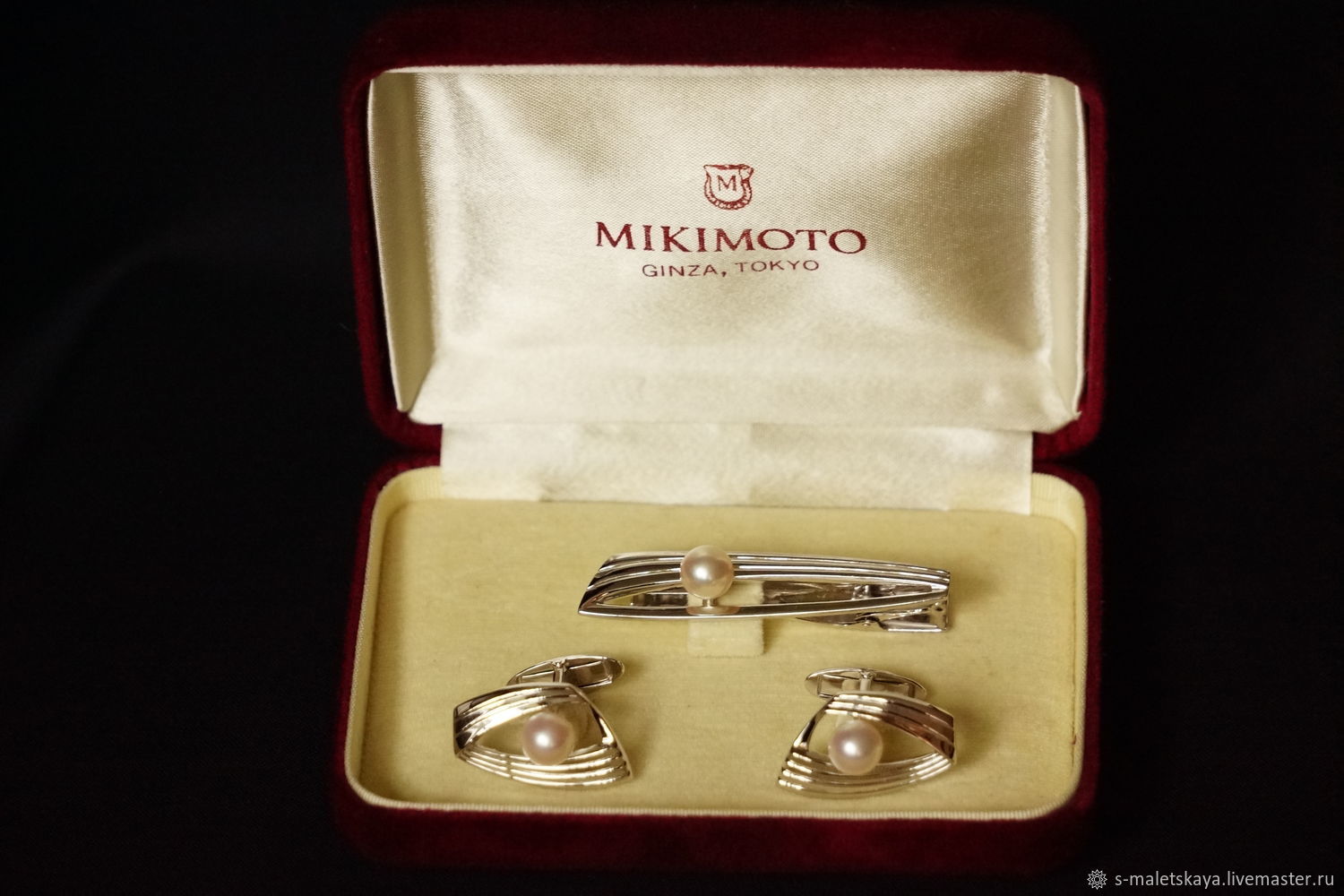 Винтажный серебряный набор Mikimoto