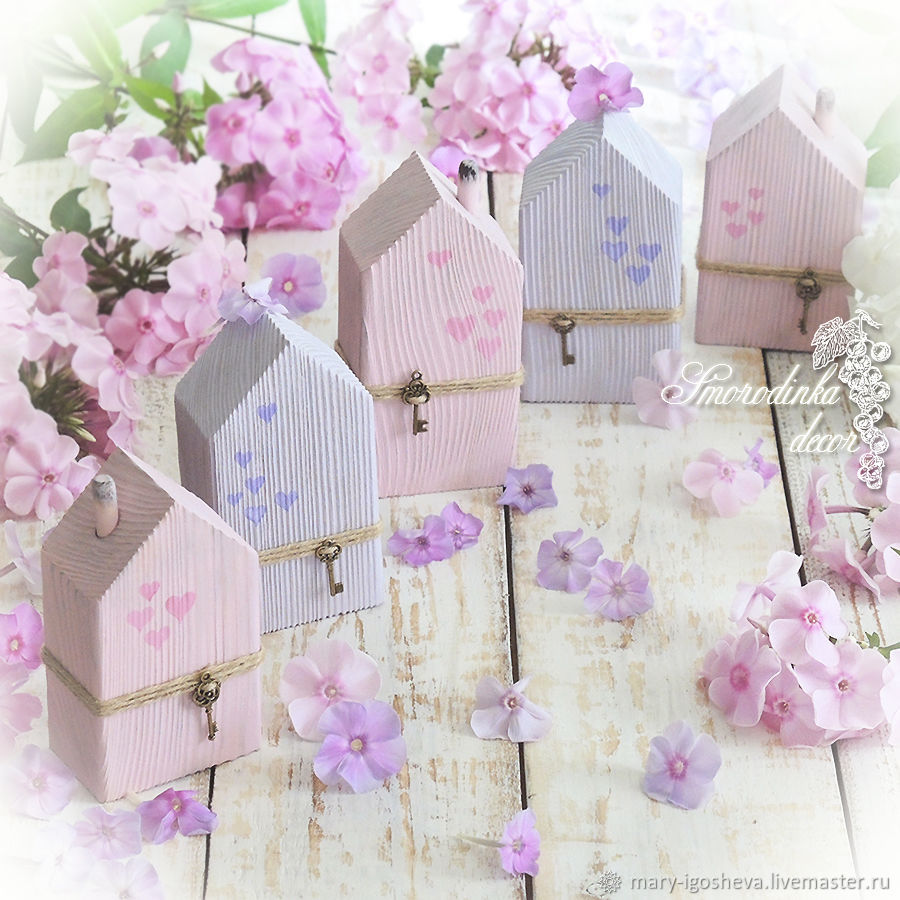 Интерьерные домики из дерева Розово-лиловая дымка