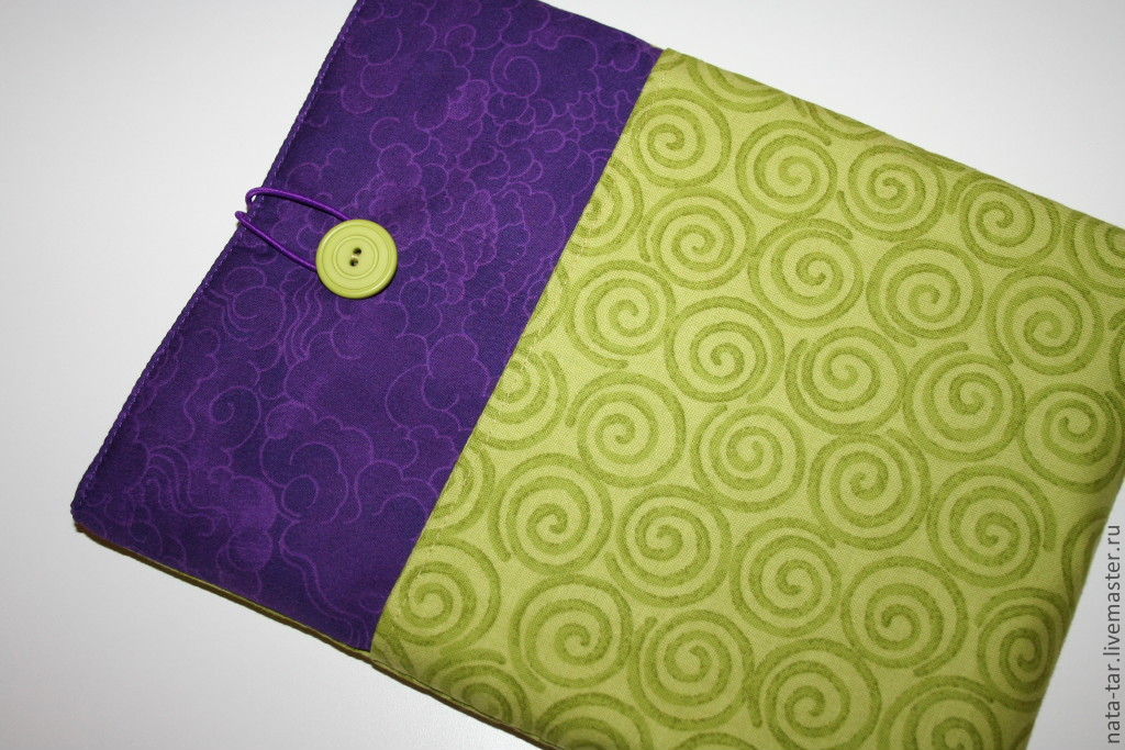 Чехол для iPad / планшета Оливковый + фиолетовый с карманом