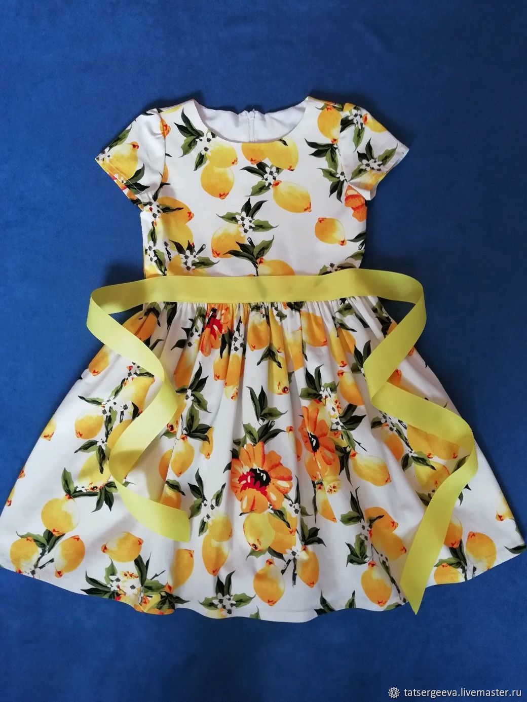 Платье детское с лимонами хлопок