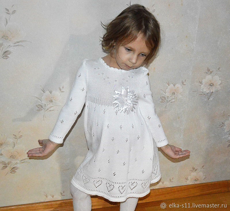 Платье вязаное "Белая Лилия"