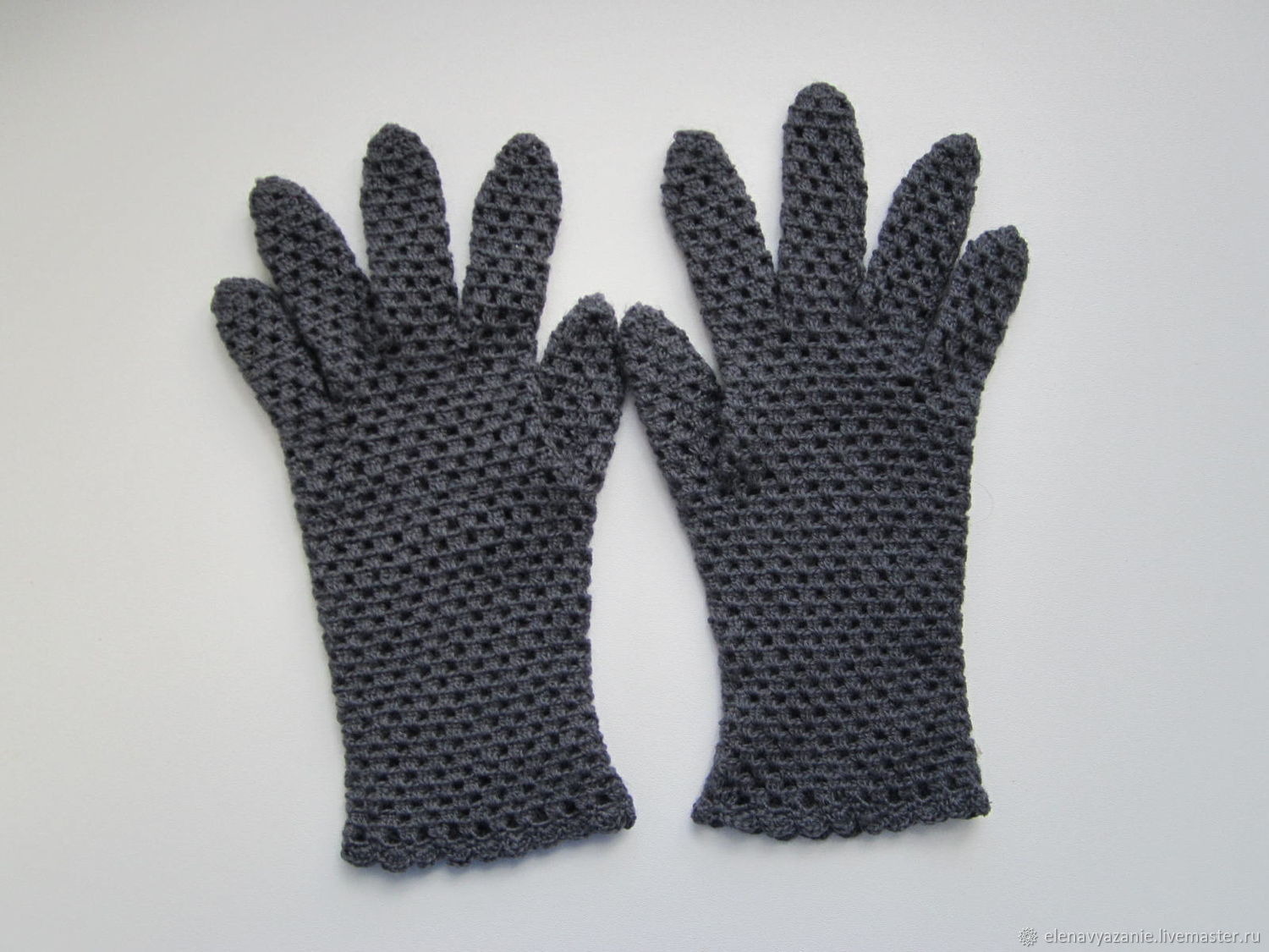 Ажурные перчатки , цвет серый