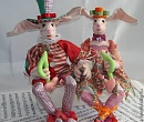 Скульптурно-текстильные куклы Клоуны-музыканты