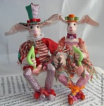 Скульптурно-текстильные куклы Клоуны-музыканты