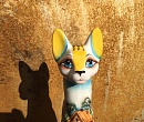 Кошка статуэтка Весенняя деревня авторская роспись