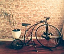 Ретро велосипед мотоцикл стим-панк цветочница