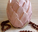 Керамическая нежно-розовая ваза ручной работы 