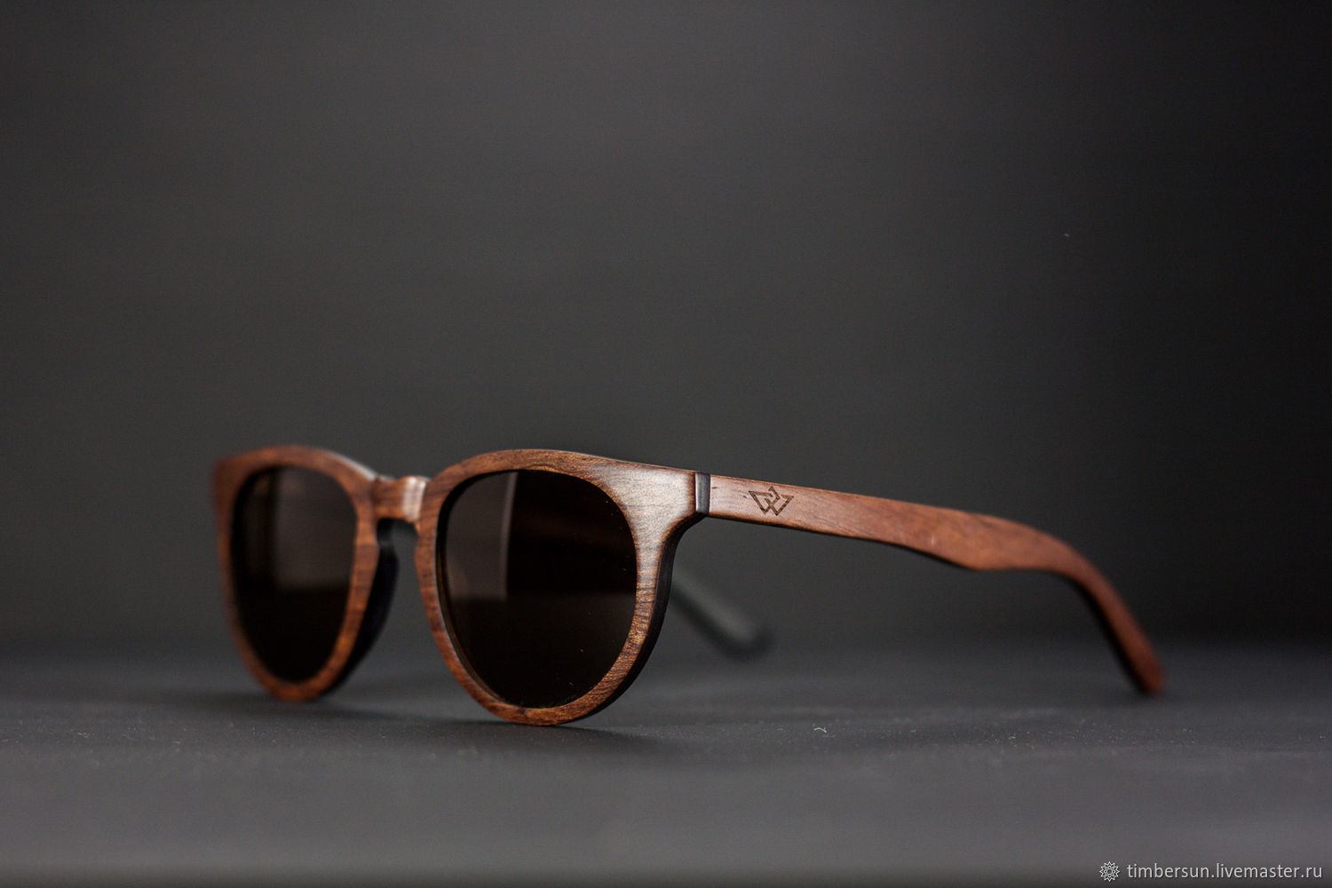 "Philadelphia Brown" Солнечные деревянные очки ручной работы