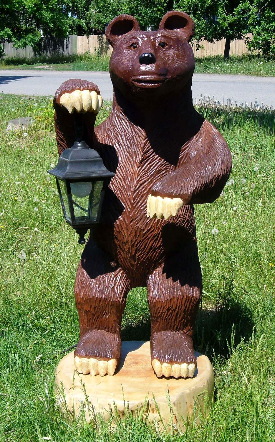 Медведь резной-садовая скульптура № 1