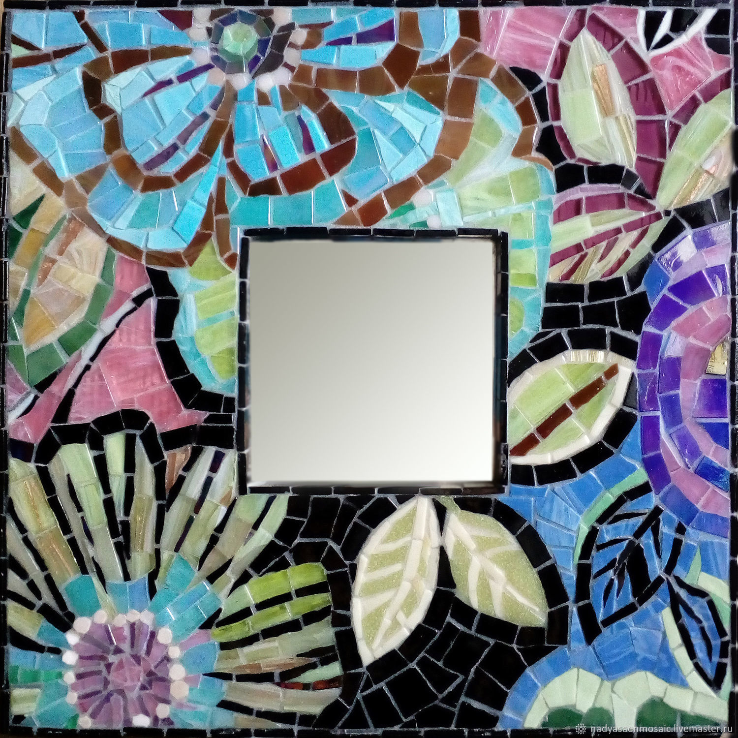 Зеркало декоративное Цветочная мозаика