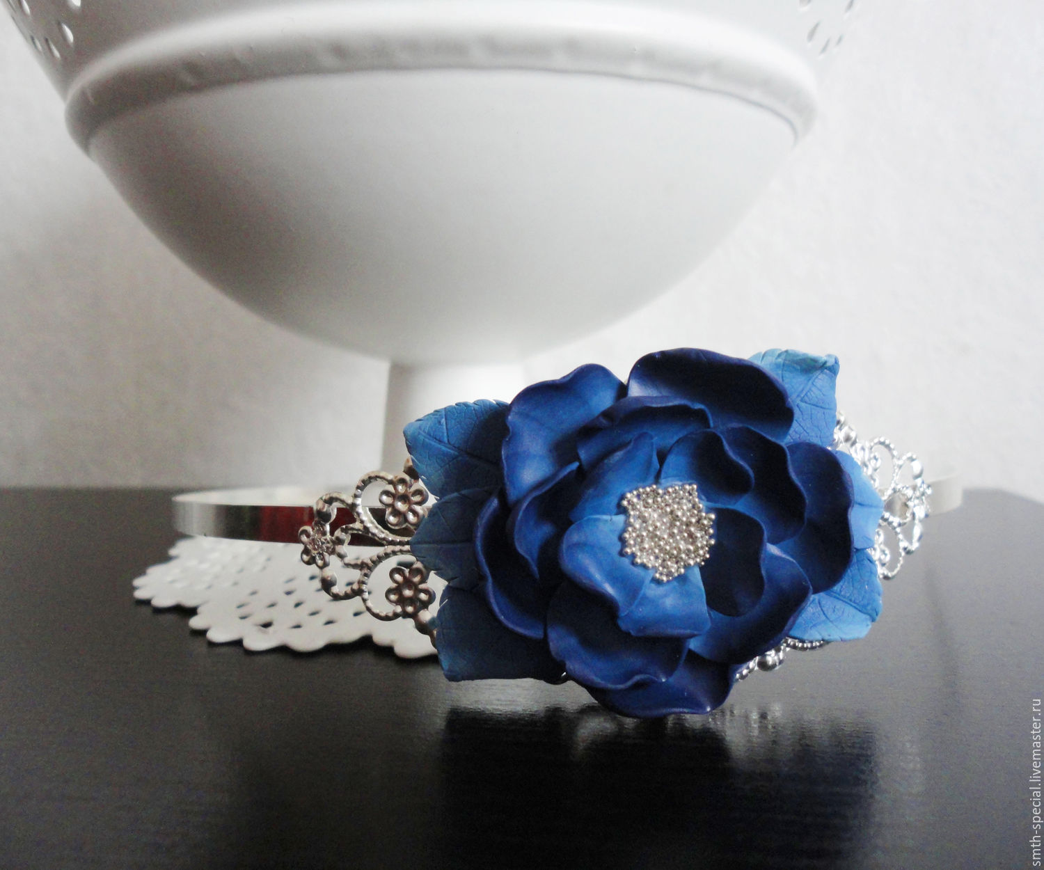 Ободок для волос "Синий цветок"