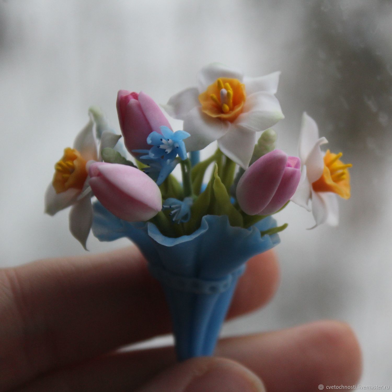 Цветочный зонт Весенний из холодного фарфора