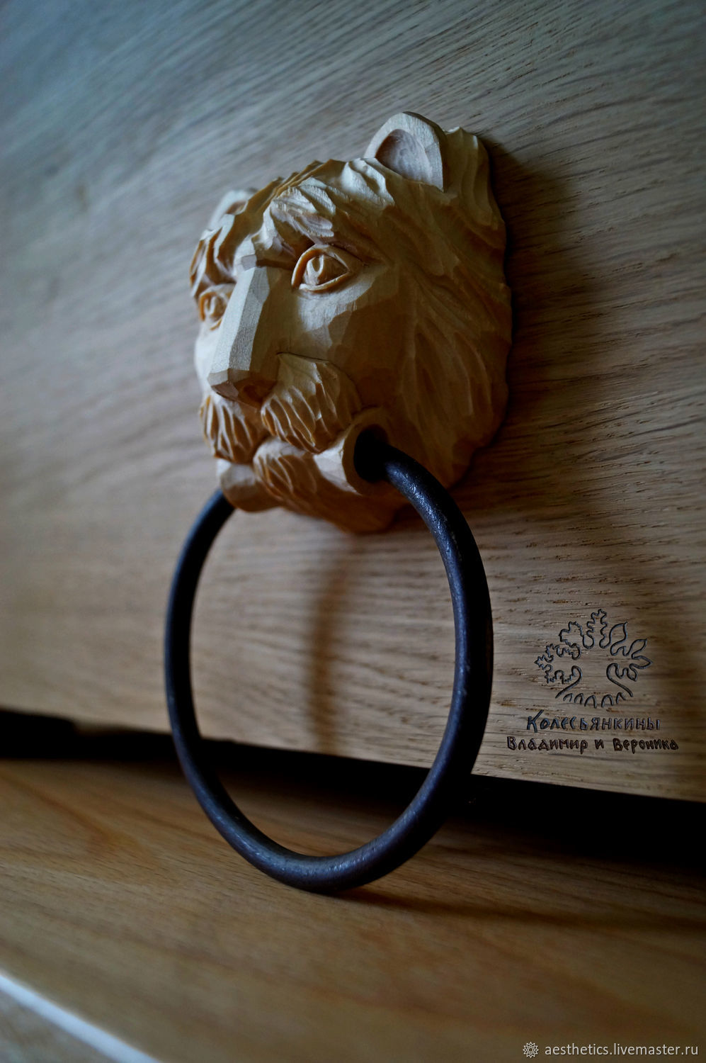 Скульптура Дверной молоток Лев декоративная