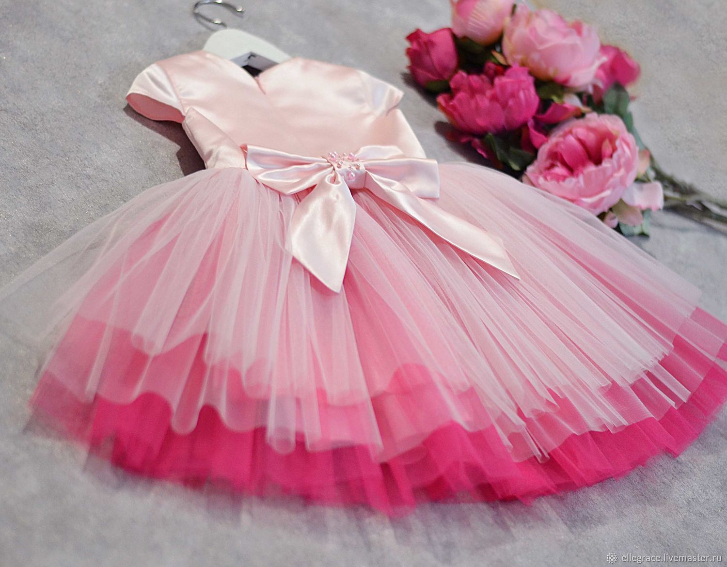 Платье из фатина "Фламинго"