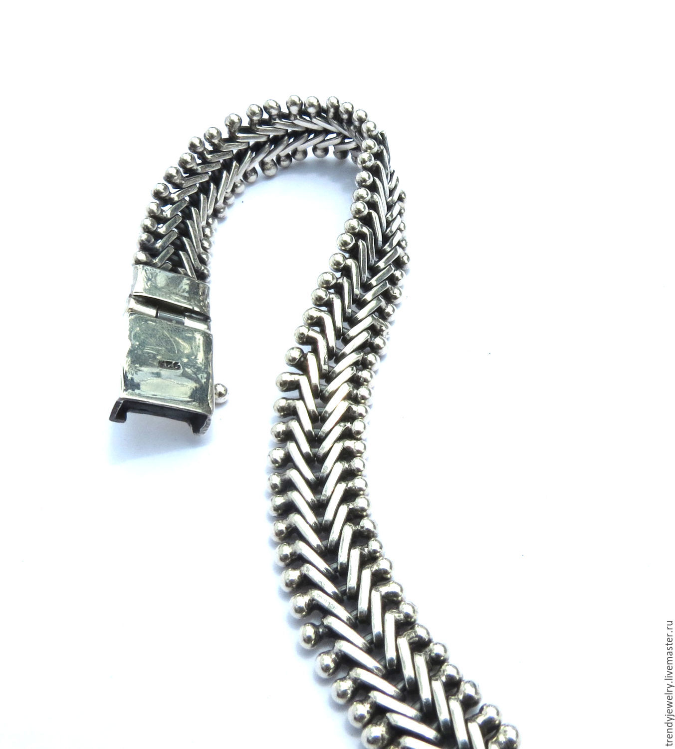 Авторский мужской браслет из серебра