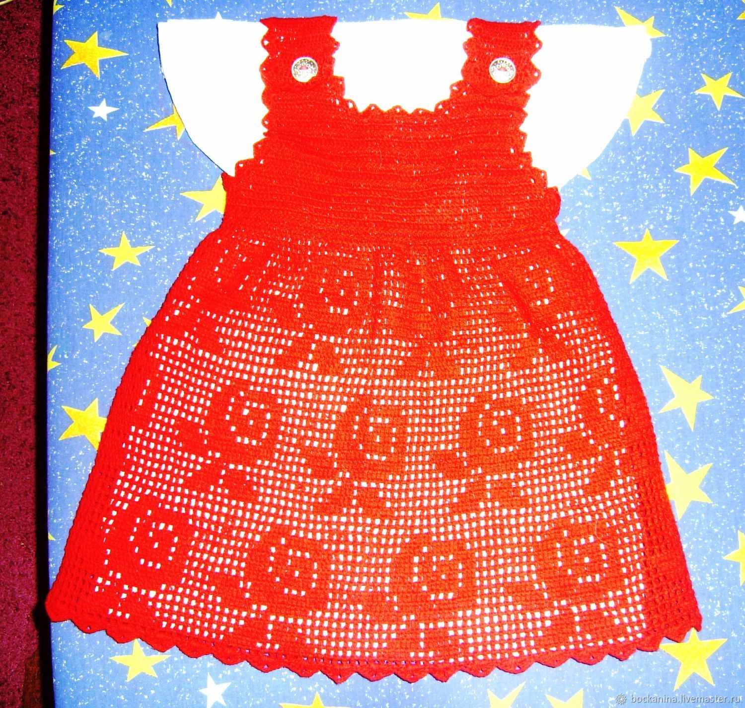 Платье для девочки, вязаное крючком из хлопка, ажурное