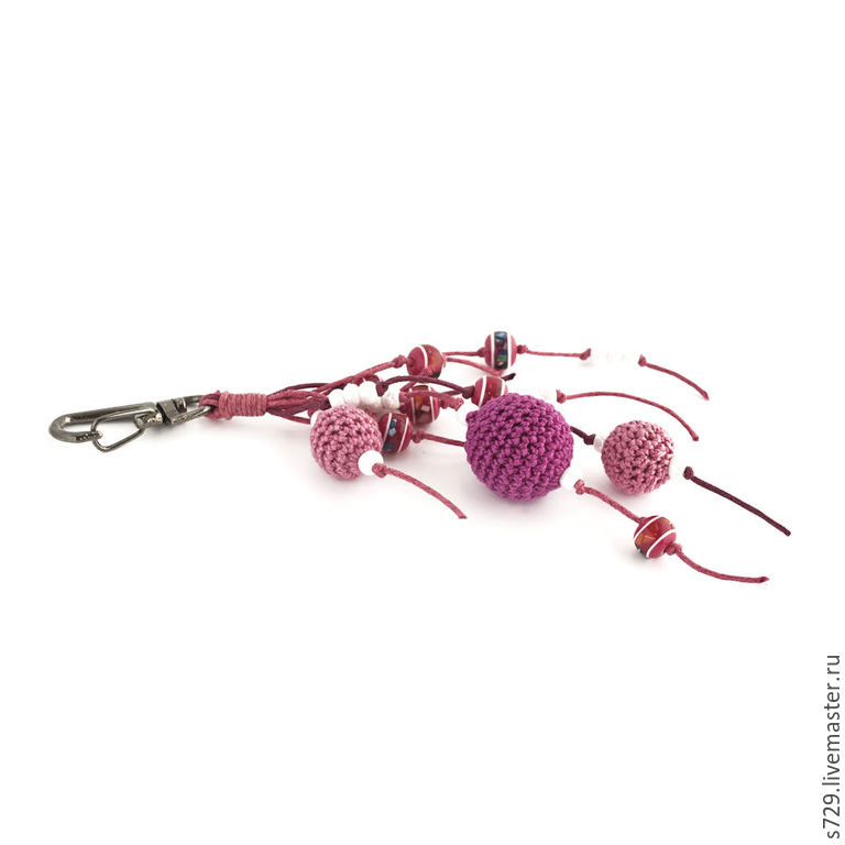 Брелок для ключей сумки Малиновый смузи розовый малиновый