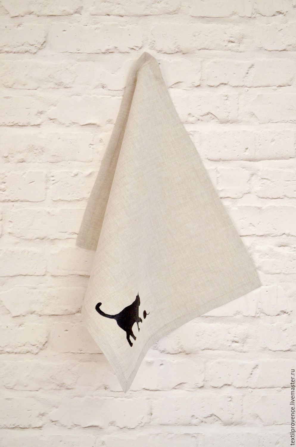 Полотенце льняное "Cat"
