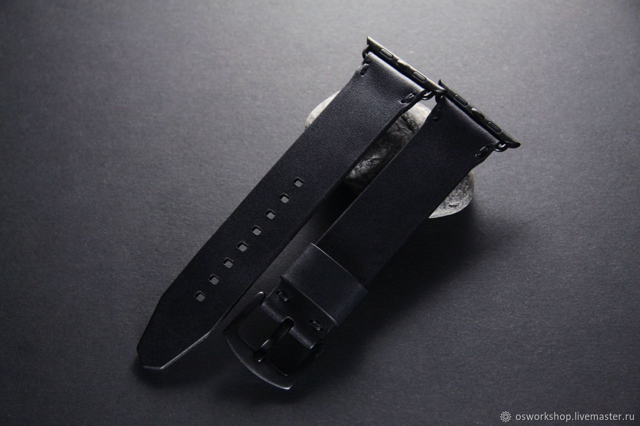 Кожаный ремешок для Apple Watch, черный