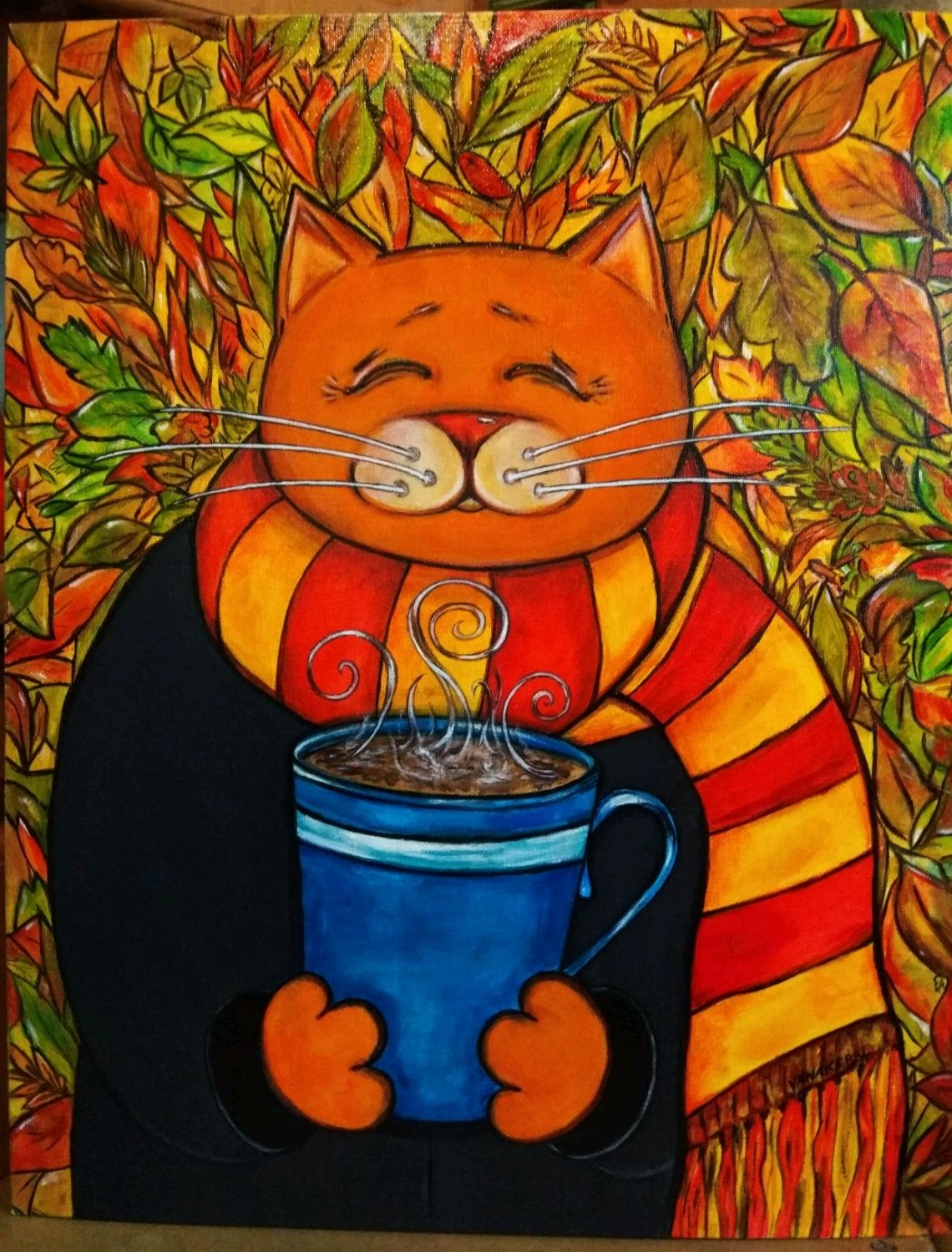 Рыжий кот. Осень. Картина недорого. Картина в подарок СПб