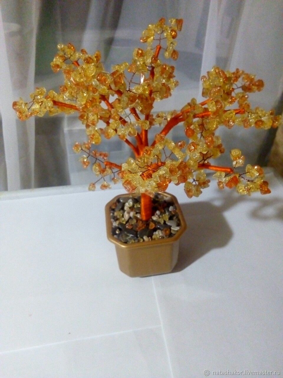 Дерево счастья из желтого и оранжевого цитрина