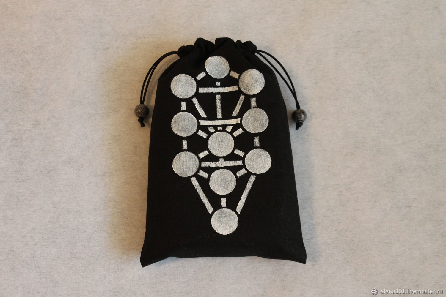 Эксклюзивный мешочек "Сефирот" для карт Таро ручной работы
