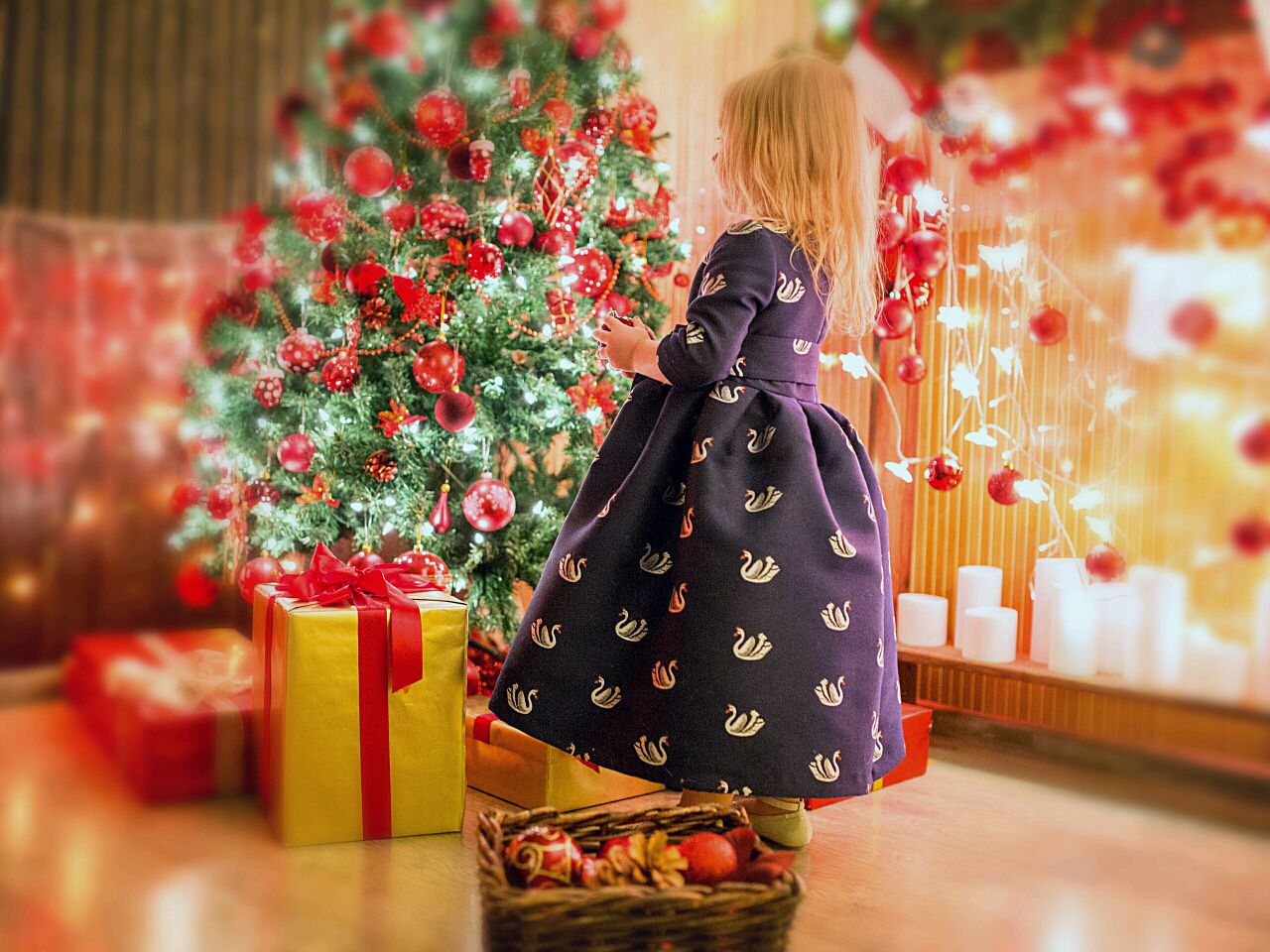 Детское платье из набора фэмили лук"Рождественское чудо"
