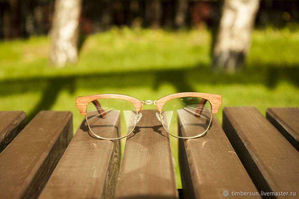 Имиджевые очки в оправе из дерева