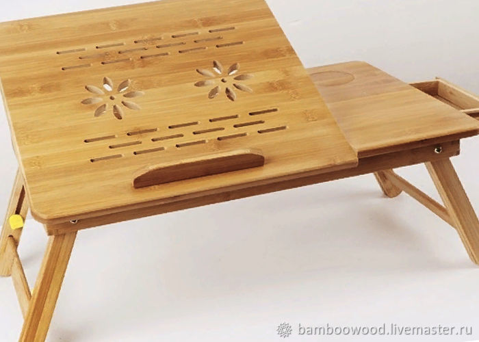 Столик для ноутбука в кровать из бамбука