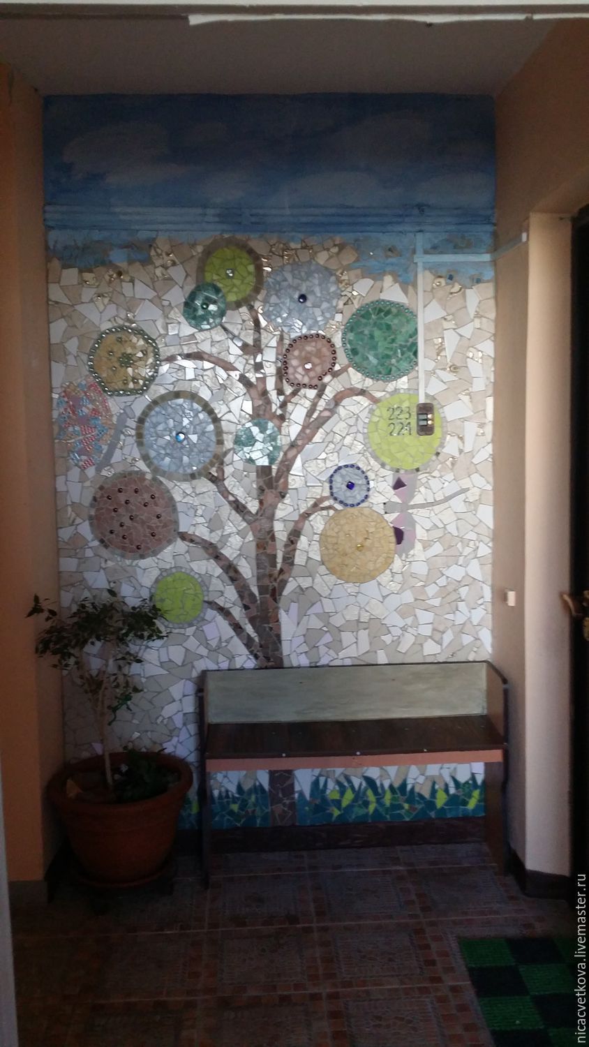 Мозаика, Панно "Дерево счастья", керамика