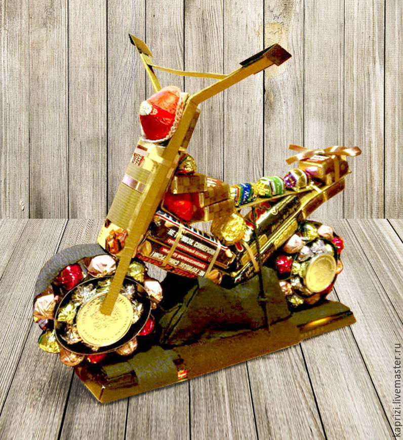 Мотоцикл из конфет