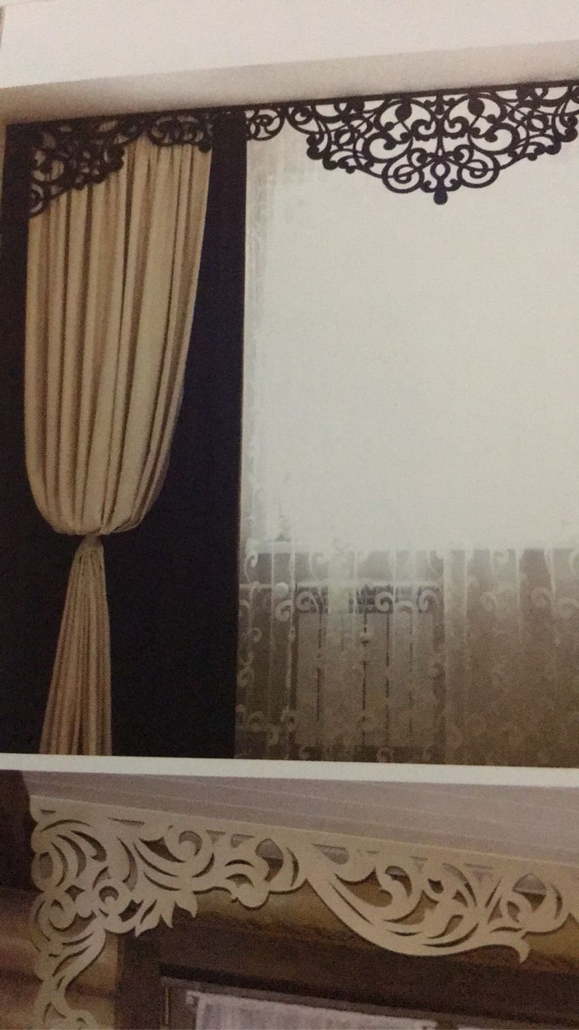 Готовый ажурный ламбрекен в рулоне в стиле Арт-нуво. Арт. 012