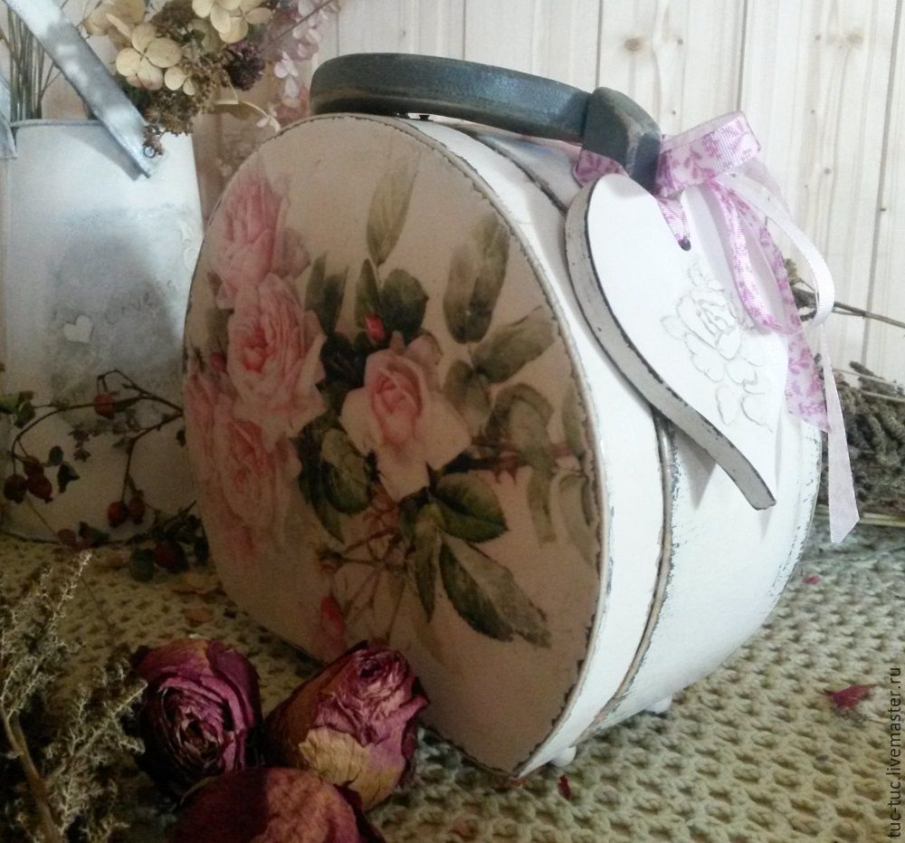Шкатулка-чемоданчик "Розовый сад"