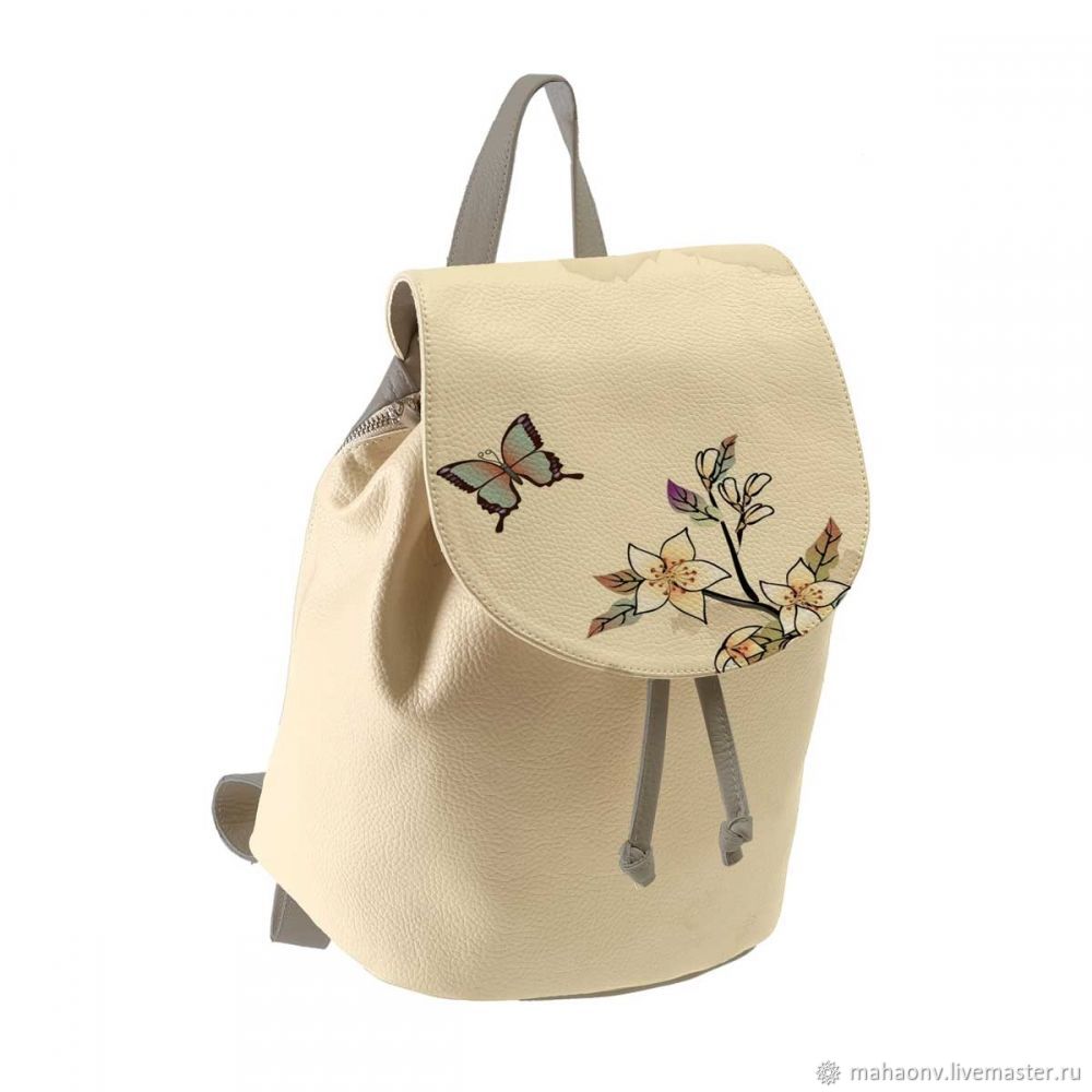 Кожаный рюкзак  Бабочка