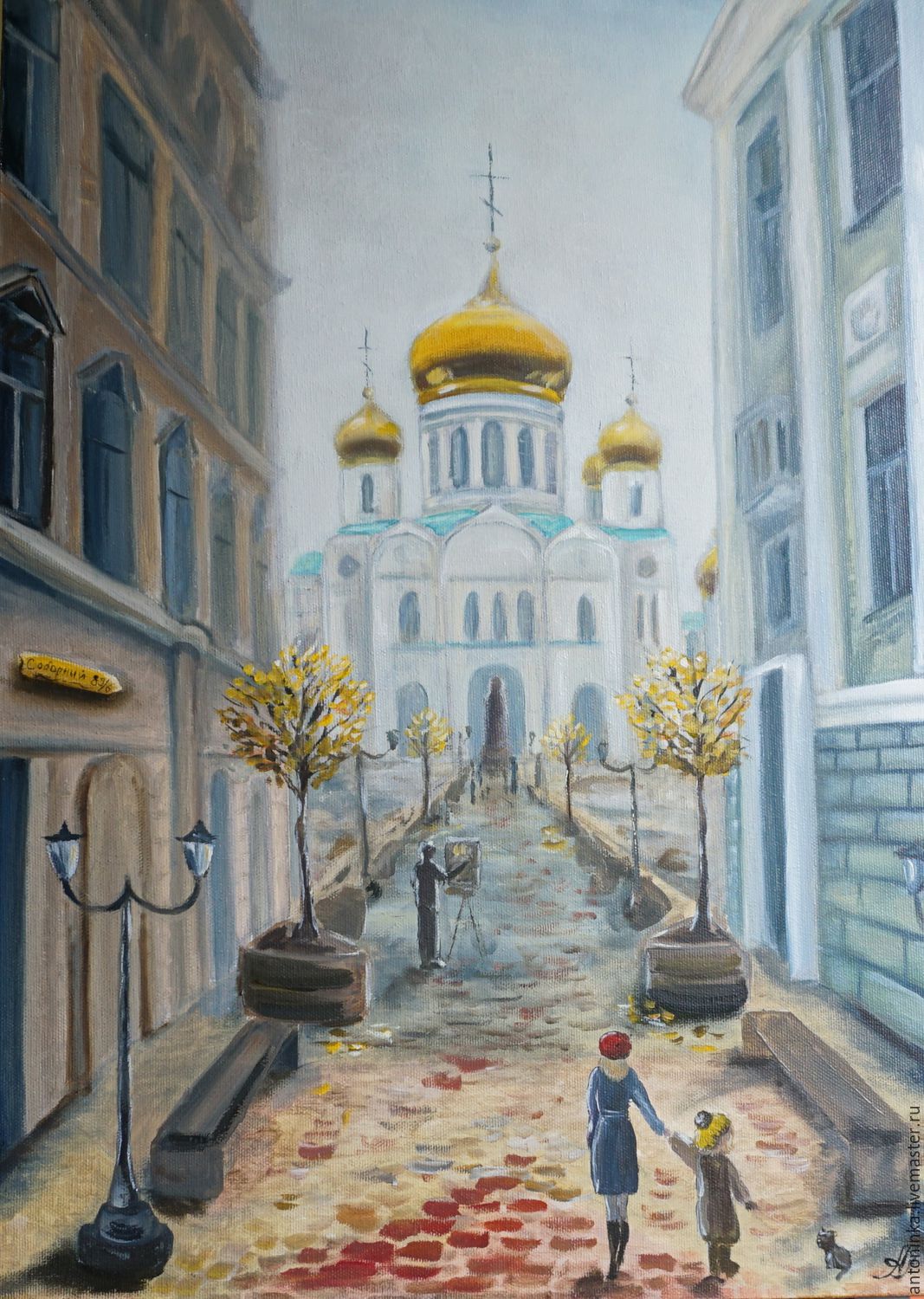 Картина маслом "Ростовский собор"