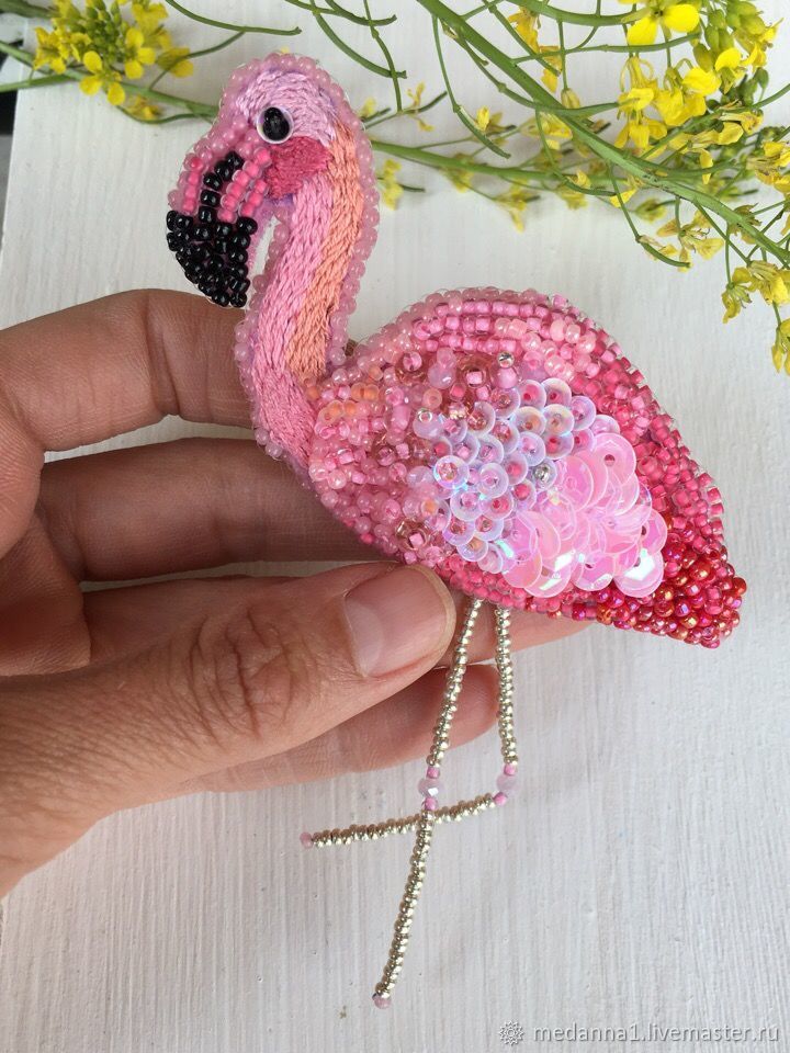 Брошь Фламинго