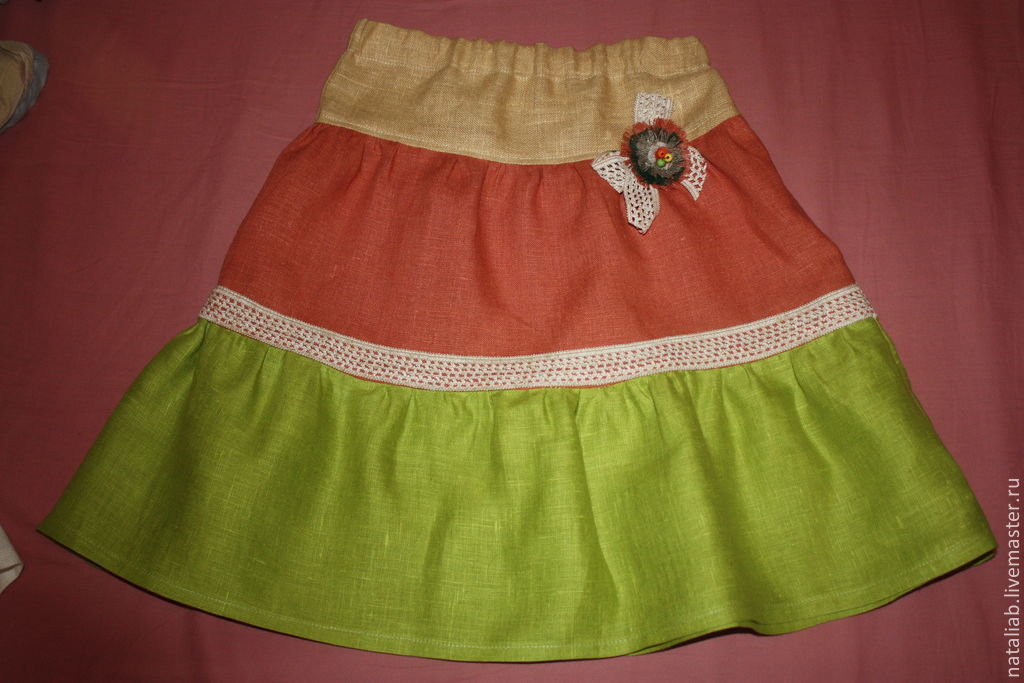 Детская льняная юбка СКИДКА (един. экземпляр)