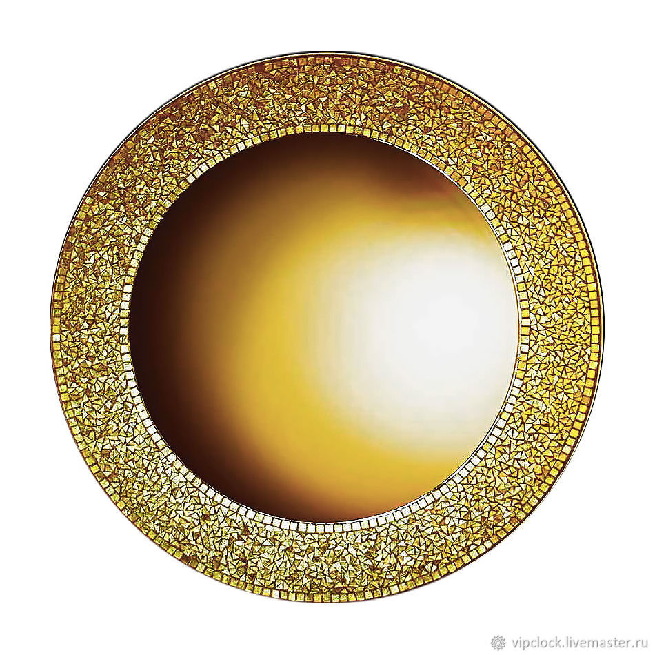 Зеркало в круглой раме "Византия" желтое золото