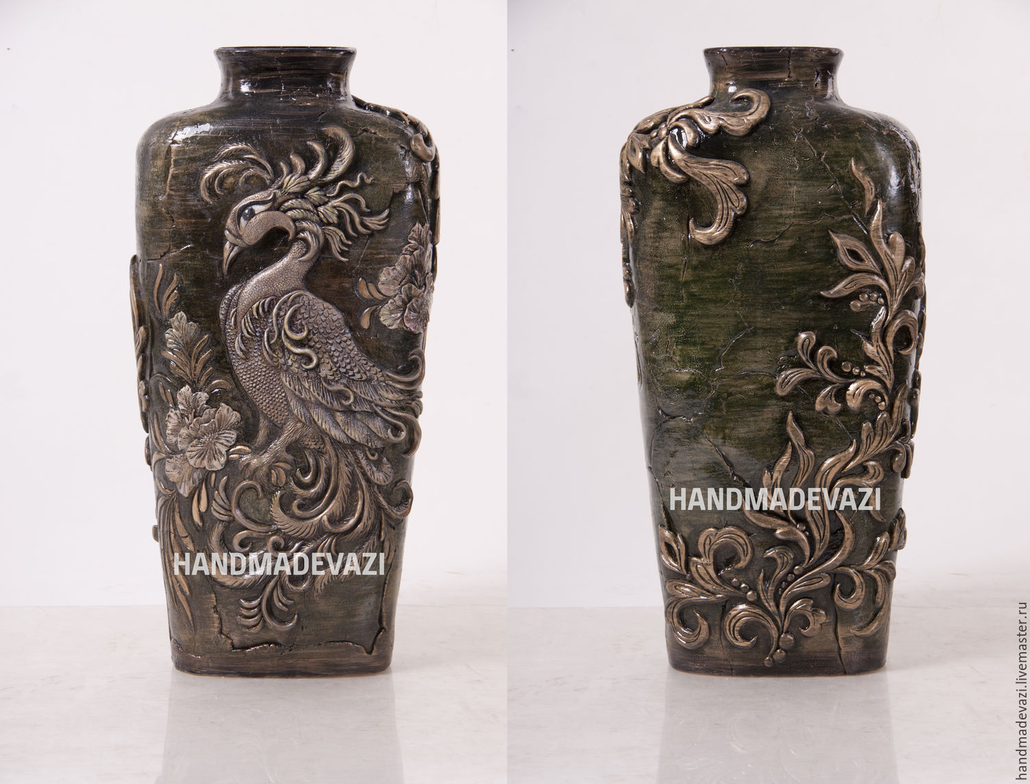 Напольная керамическая ваза ручной работы 