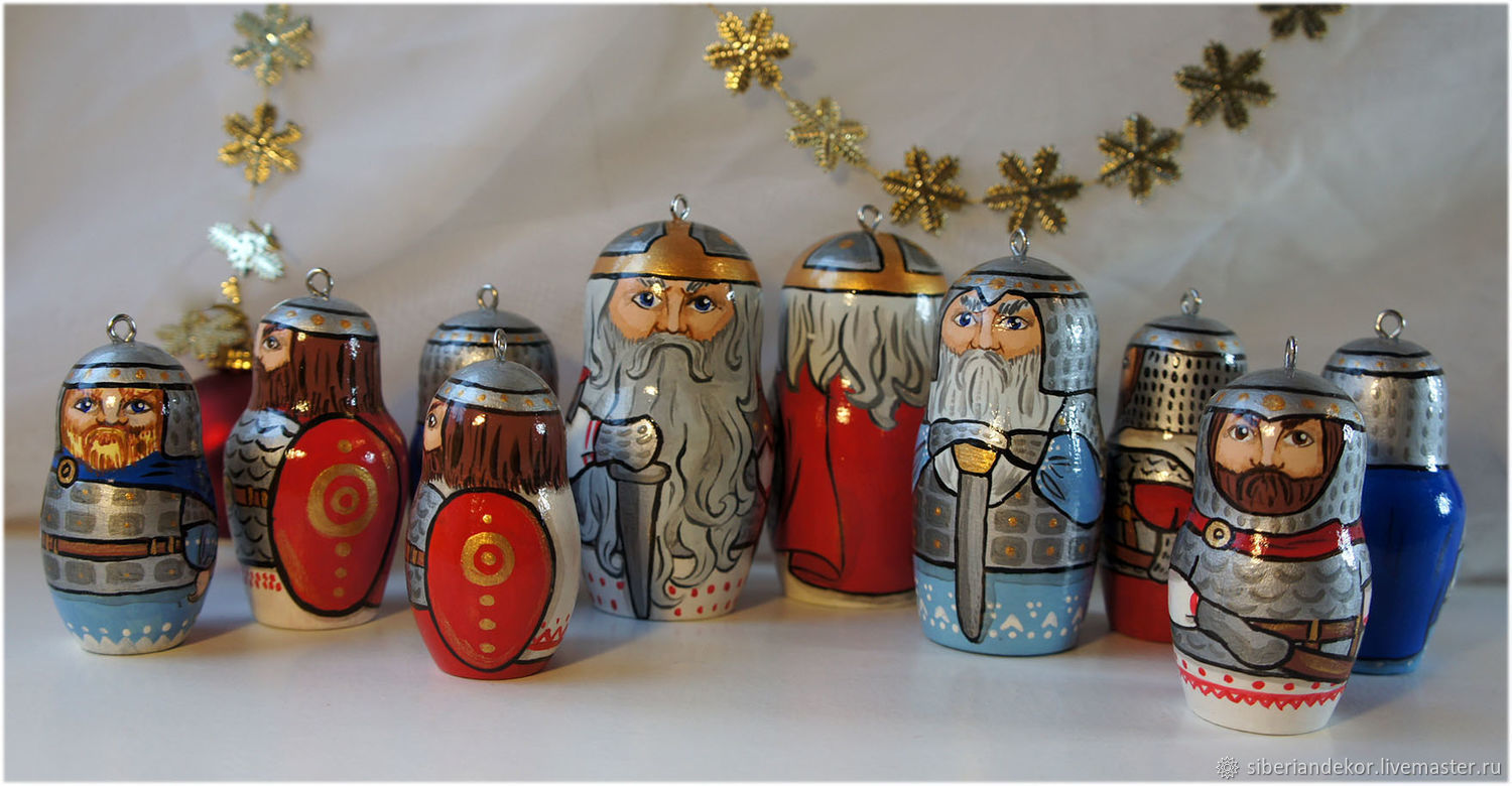 Новогодние елочные  игрушки Русские богатыри