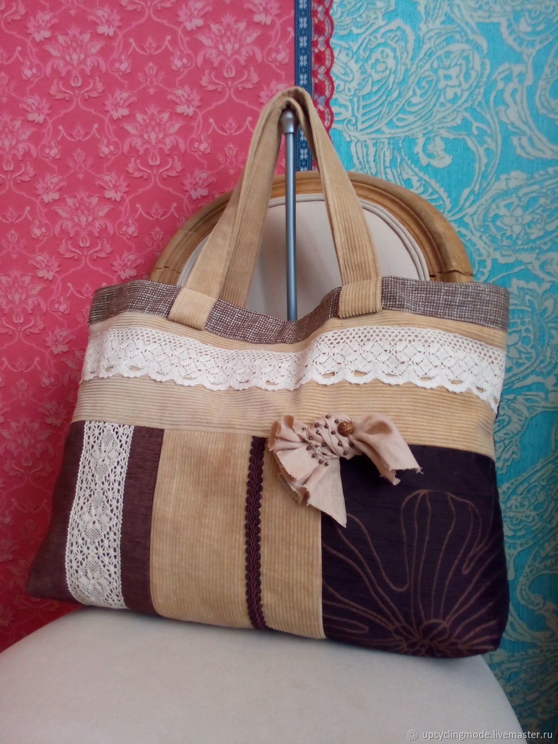 Авторская сумка-авоська для покупок. Сумка текстильная женская