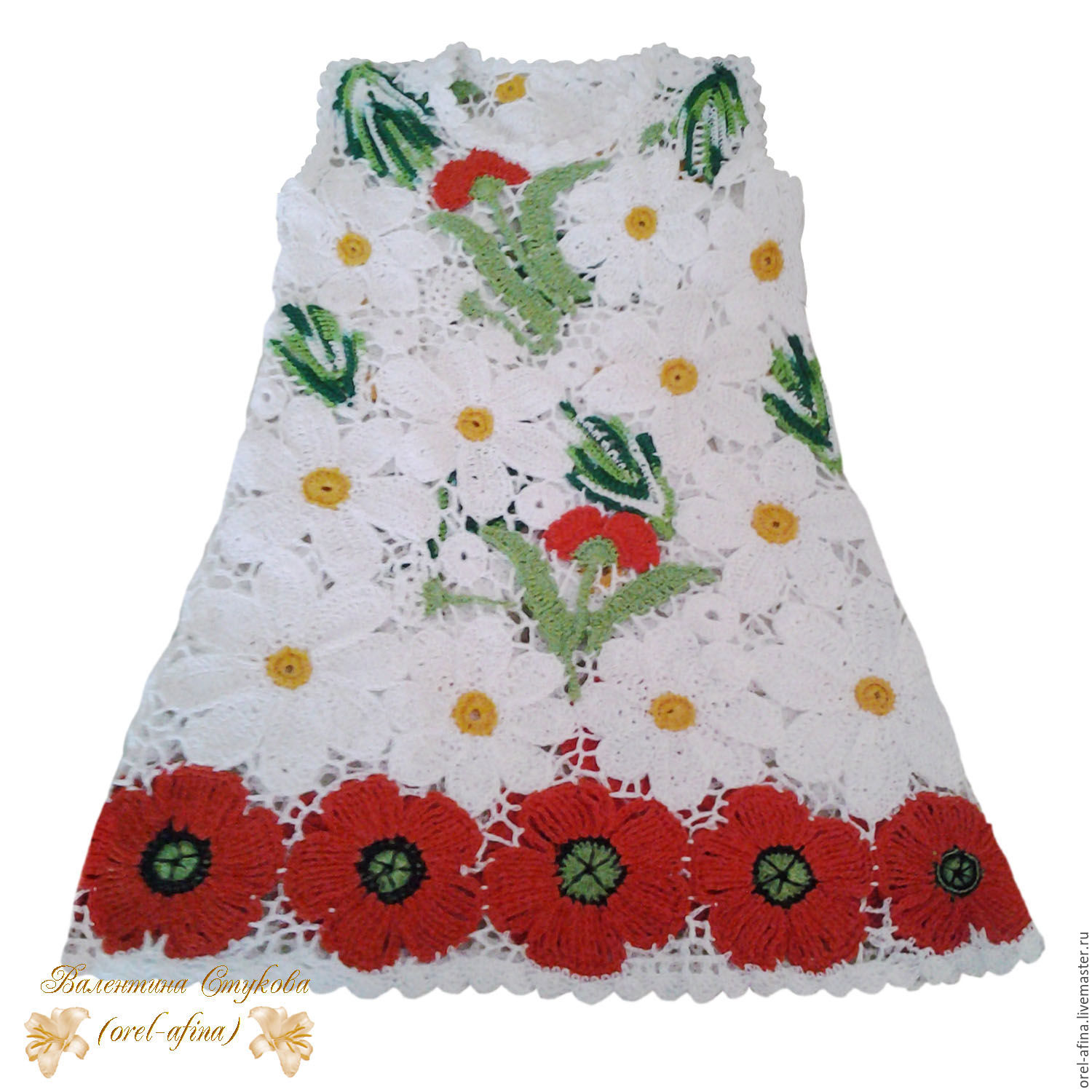 Вязаный комплек детское платье"Лесная поляна" 2 с косынкой и сумочкой