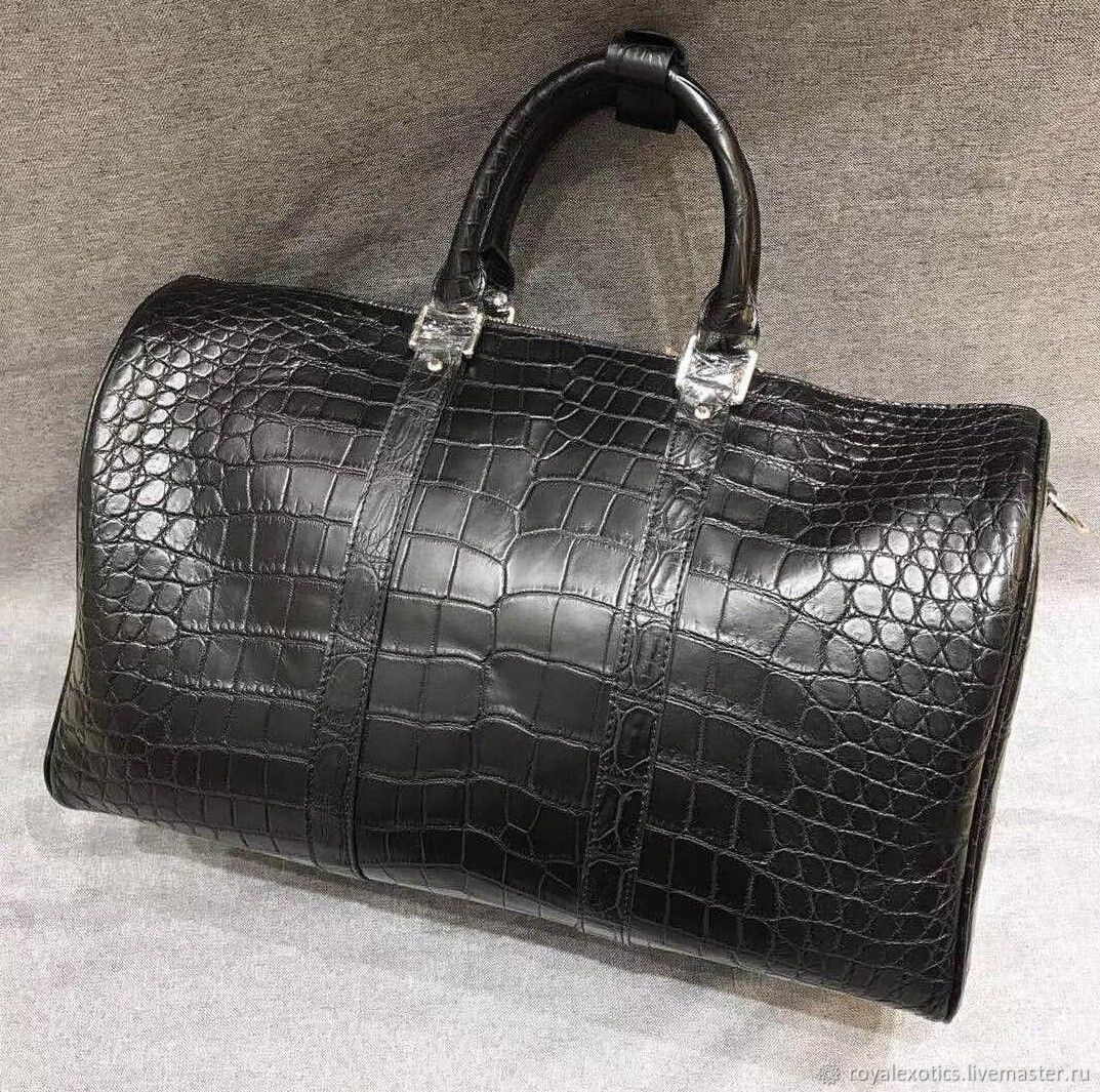 Дорожная/спортивная сумка из брюха крокодила, премиум класса