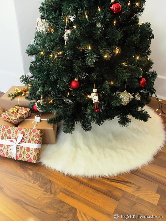Декоративная Юбка для елки из меха - Коврик для Новогодней елки - Сайт авторских работ HandHobby.ru