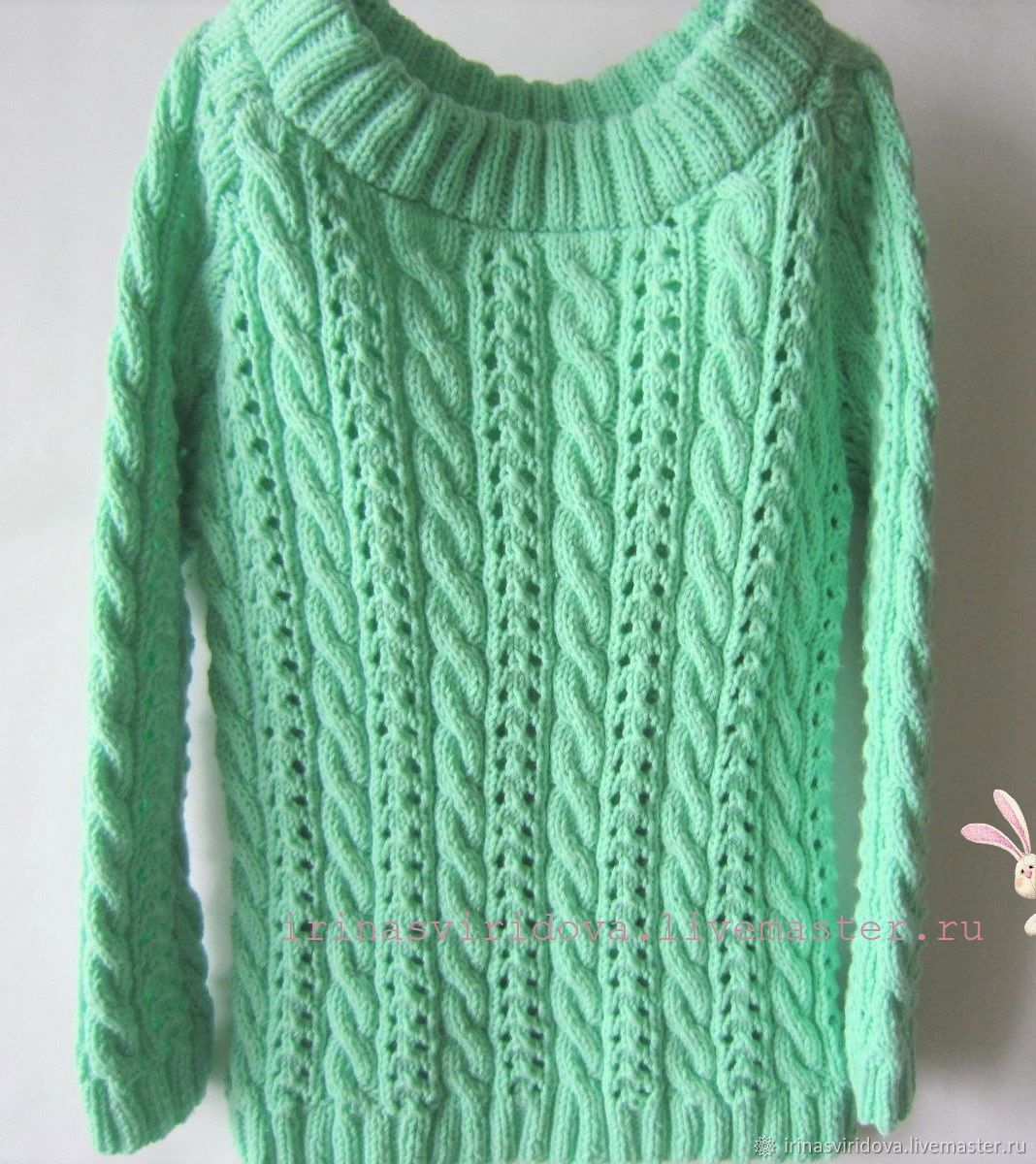 Пуловер для девочки Нежная мята