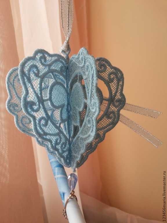 3d голубое сердце - валентинка