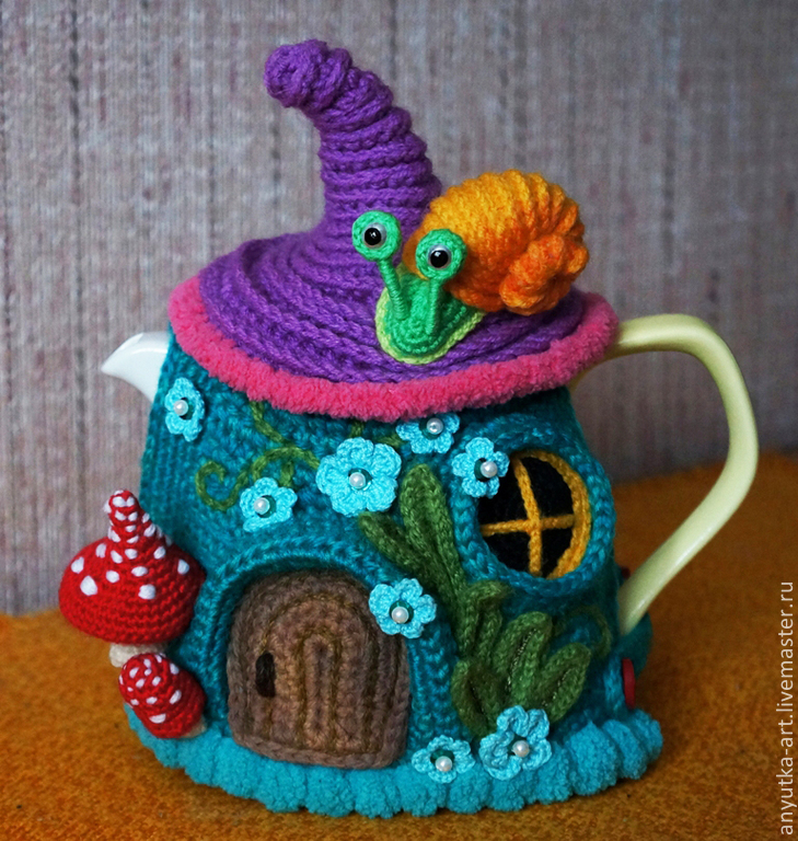 Грелка на чайник "Сказочный домик" (с чайником)