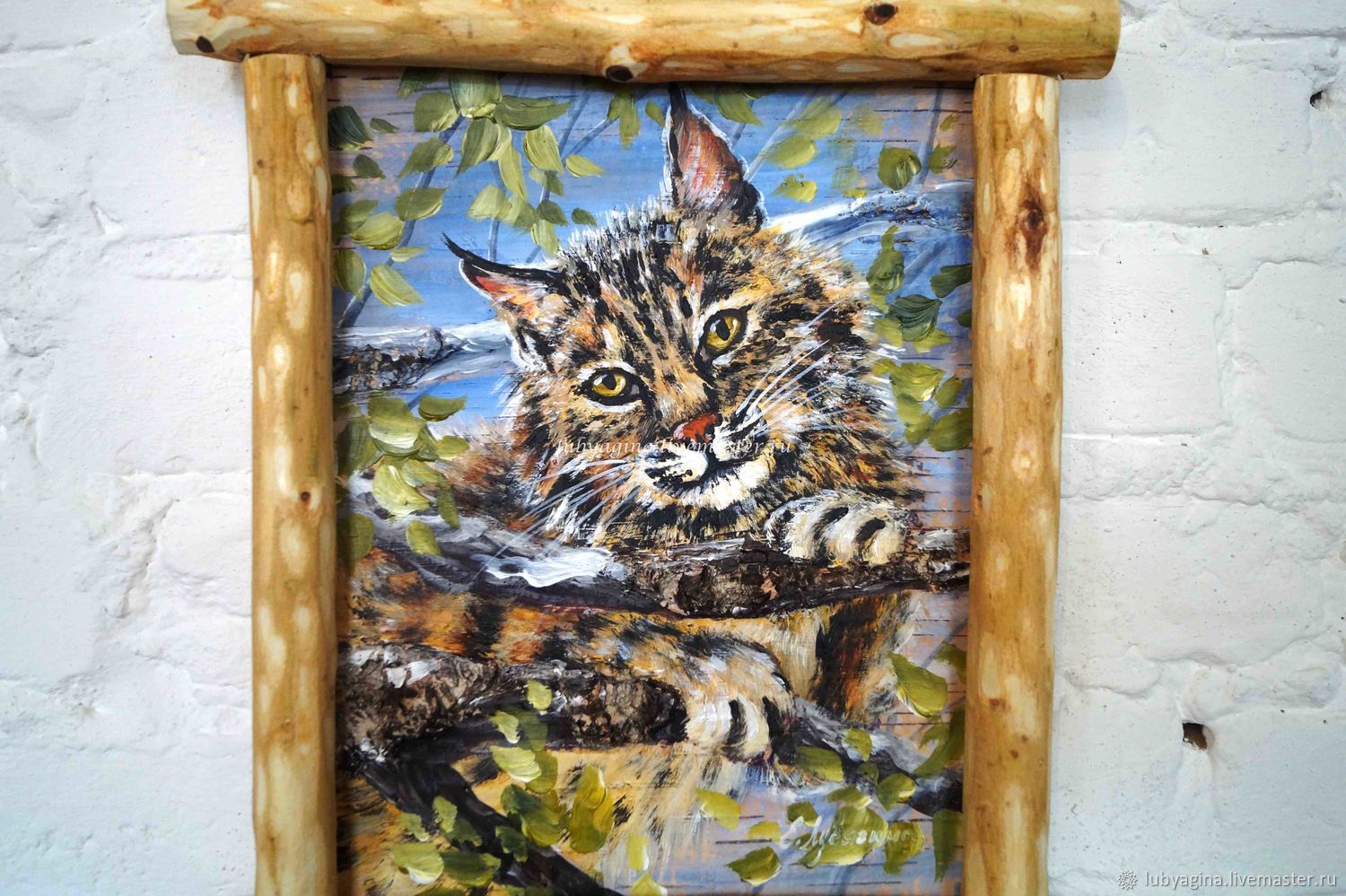 " Лесной кот " картина на бересте для Светланы
